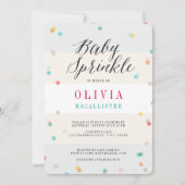 カラフルおもしろい紙吹雪スモダンクリプトベビー散布 招待状 (正面)