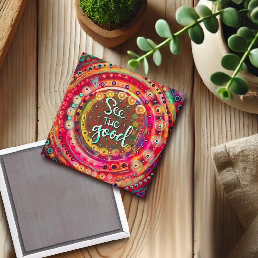 カラフルおもしろい良いトレンディーを見感動的る マグネット