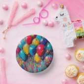 カラフルおもしろい誕生日バルーンケーキ ペーパーボウル (パーティー)