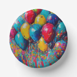 カラフルおもしろい誕生日バルーンケーキ ペーパーボウル