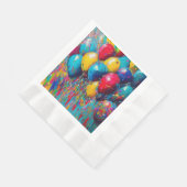 カラフルおもしろい誕生日バルーンケーキ 縁ありランチョンナプキン (角)