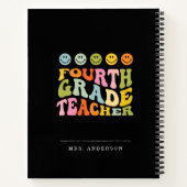 カラフルおもしろい4級先生名前をカスタムする ノートブック (裏面)