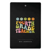 カラフルおもしろい4級先生名前をカスタムする ミニクリップボード (裏面)