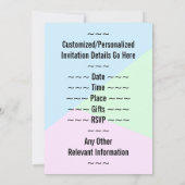 カラフルおもしろい「第49回誕生日ガラ！」 招待状 (裏面)