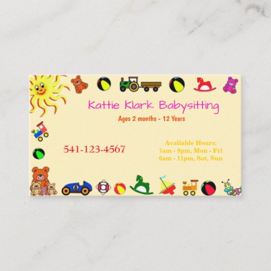 カラフルおもちゃ 名刺 (正面)