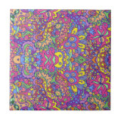 カラフルお尻抽象芸術ファンタジードードルパターン タイル (正面)