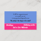 カラフルお洒落イベントプランナー 名刺 (裏面)