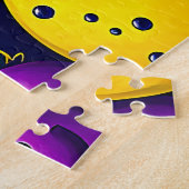 カラフルお洒落エイリアンモンスターパーティーデザイン ジグソーパズル (側面)