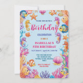 カラフルお洒落クラゲの海馬の誕生日 セーブザデート (正面)