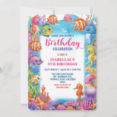カラフルお洒落クラゲの海馬の誕生日 セーブザデート (正面)