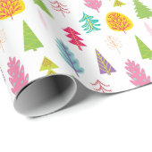 カラフルお洒落クリスマスの木包み紙 ラッピングペーパー (ロールコーナー)