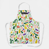 カラフルお洒落フルーツ&ベジシェフカスタム エプロン (正面)