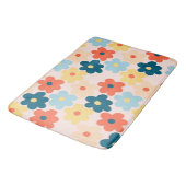 カラフルお洒落フローラ名門私立校風のレトロ バスマット (アングル)