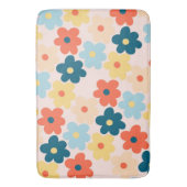 カラフルお洒落フローラ名門私立校風のレトロ バスマット (正面縦)