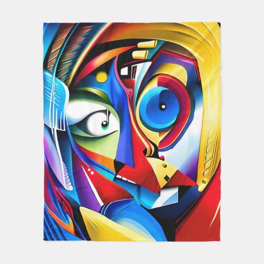 カラフルお洒落抽象芸術 フリースブランケット (正面)