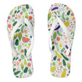 カラフルお洒落果実と野菜のパターン ビーチサンダル (フットベッド)