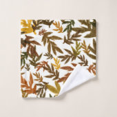 カラフルお洒落秋秋素朴葉 バスタオルセット (ウォッシュタオル)