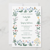 カラフルお洒落結婚花 招待状 (正面)