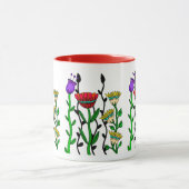 カラフルお洒落花 マグカップ (中央)