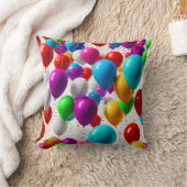 カラフルお祝いバルーンデザイン クッション (ブランケット)