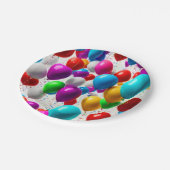 カラフルお祝いバルーンデザイン ペーパープレート (アングル)