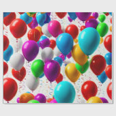カラフルお祝いバルーンデザイン ラッピングペーパー (フラット)