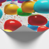 カラフルお祝いバルーンデザイン ラッピングペーパー (角)