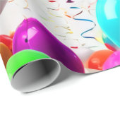 カラフルお祝いバルーンデザイン ラッピングペーパー (ロールコーナー)