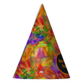 カラフルお祝いFireworks – 名前と文字の追加 パーティーハット (左)