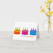 カラフルお誕生日ケーキ企業のグリーティングカード カード (黄色い花)