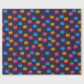 カラフルお誕生日ケーキ ラッピングペーパー (フラット)