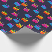 カラフルお誕生日ケーキ ラッピングペーパー (角)