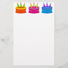 カラフルお誕生日ケーキ 便箋