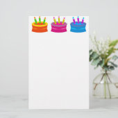 カラフルお誕生日ケーキ 便箋 (スタンド正面)
