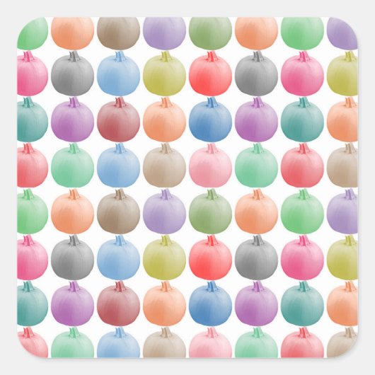 カラフルかぼちゃ模様 スクエアシール (正面)