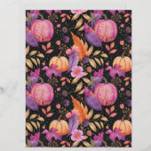 カラフルかぼちゃ秋柄スクラップブック紙 (正面/裏面)