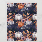 カラフルかぼちゃ秋柄スクラップブック紙 (正面/裏面)