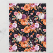 カラフルかぼちゃ秋柄スクラップブック紙 (正面/裏面)