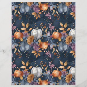 カラフルかぼちゃ秋柄スクラップブック紙