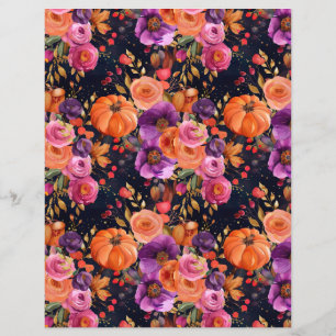 カラフルかぼちゃ秋柄スクラップブック紙