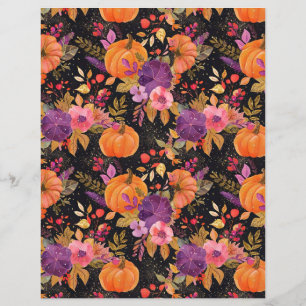 カラフルかぼちゃ秋柄スクラップブック紙