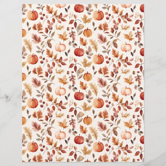 カラフルかぼちゃ秋柄スクラップブック紙 (正面)