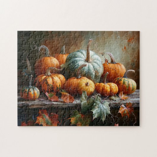 カラフルかぼちゃ離れとヴィンテージ ジグソーパズル (横)
