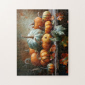 カラフルかぼちゃ離れとヴィンテージ ジグソーパズル (縦)