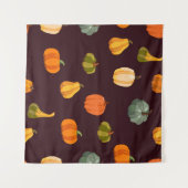 カラフルかぼちゃ：暗い秋のエレガンス。 タペストリー (正面(横))