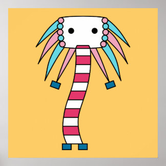 カラフルかわいいかわいいキャラクターのポスター ポスター