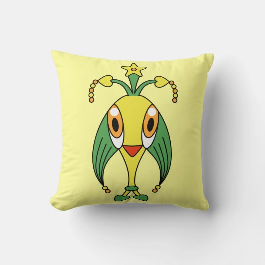 カラフルかわいいかわいい漫画のキャラクター枕 クッション (正面)