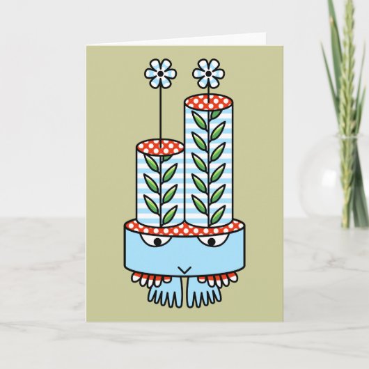 カラフルかわいいのキャラクターグリーティングカード カード (正面)