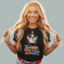 カラフルかわいいガチョウのシラミの落書きタイポグラフィ Tシャツ