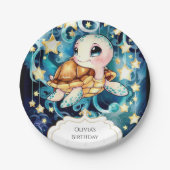 カラフルかわいいキッズカメ誕生日 ペーパープレート (正面)